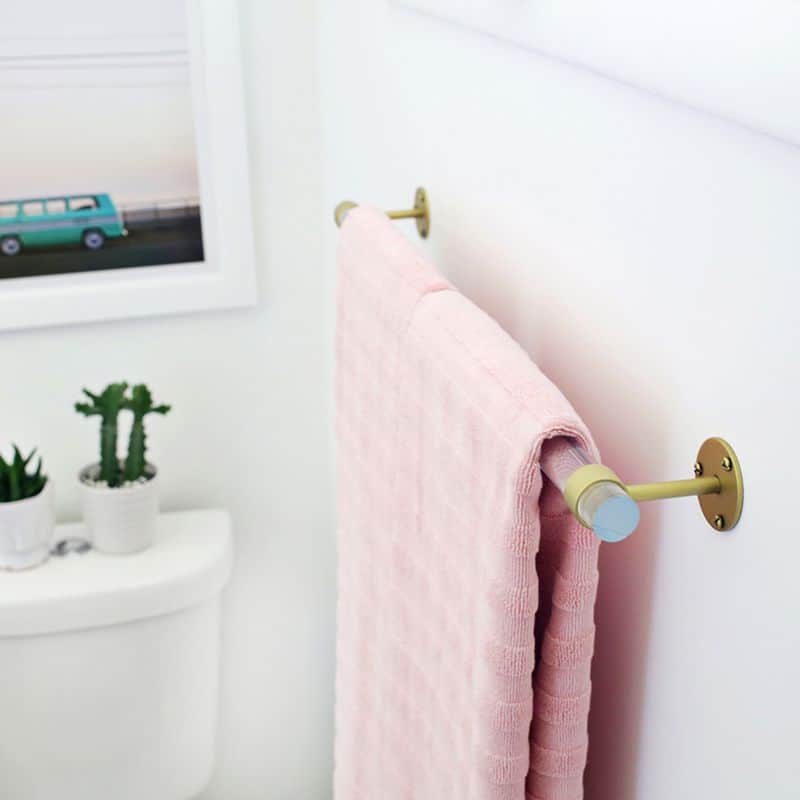 Lucite Towel Bar Diy A Beautiful Mess, Shower Curtain Rod Towel Holder