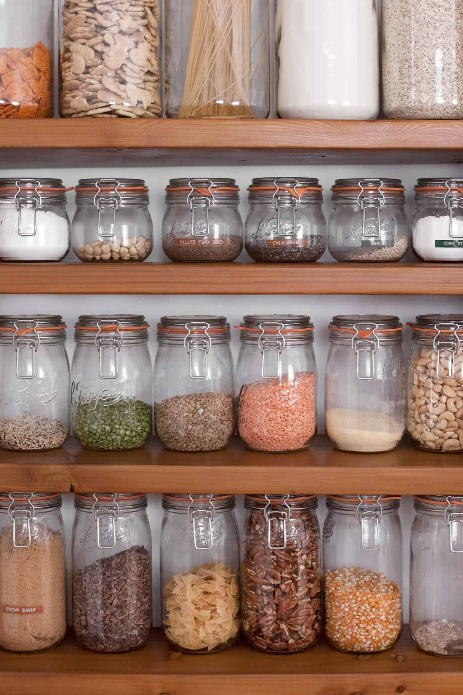 organized pantry jars