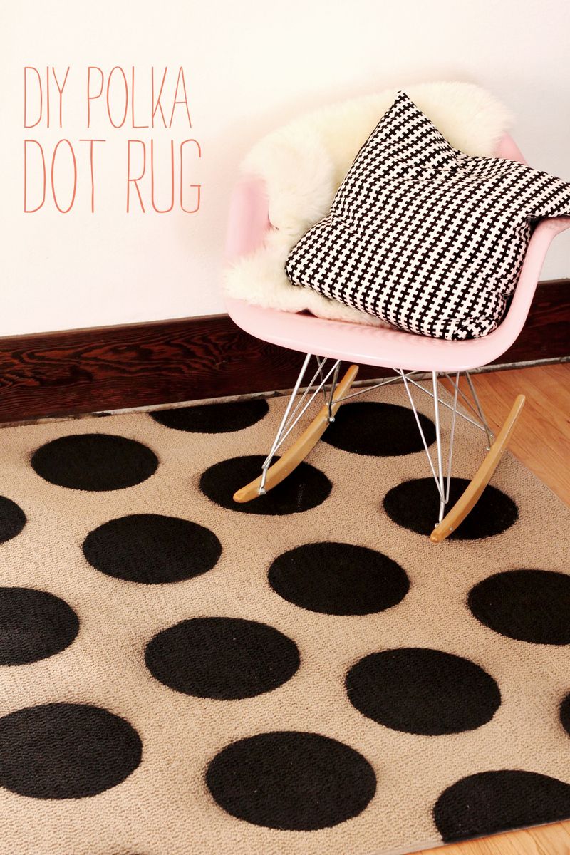 DIY polka dot rug