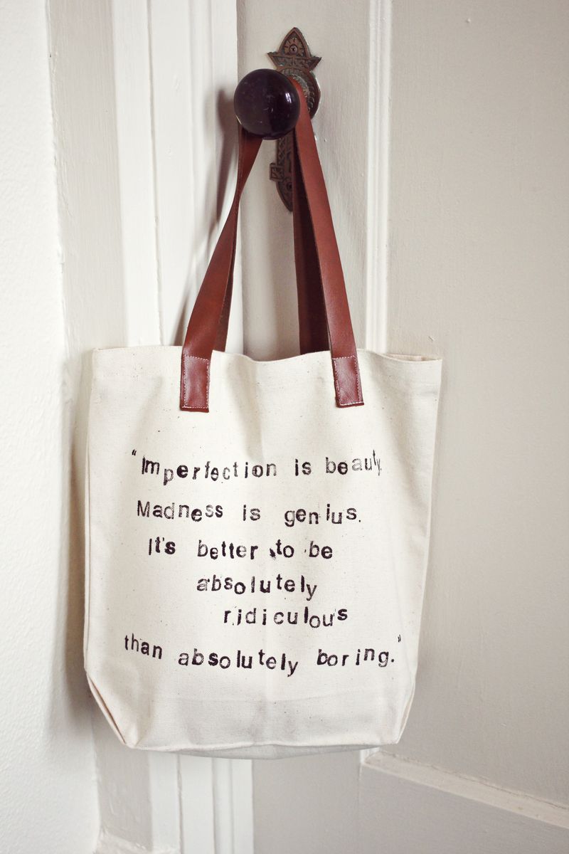 Hand Stamped Tote