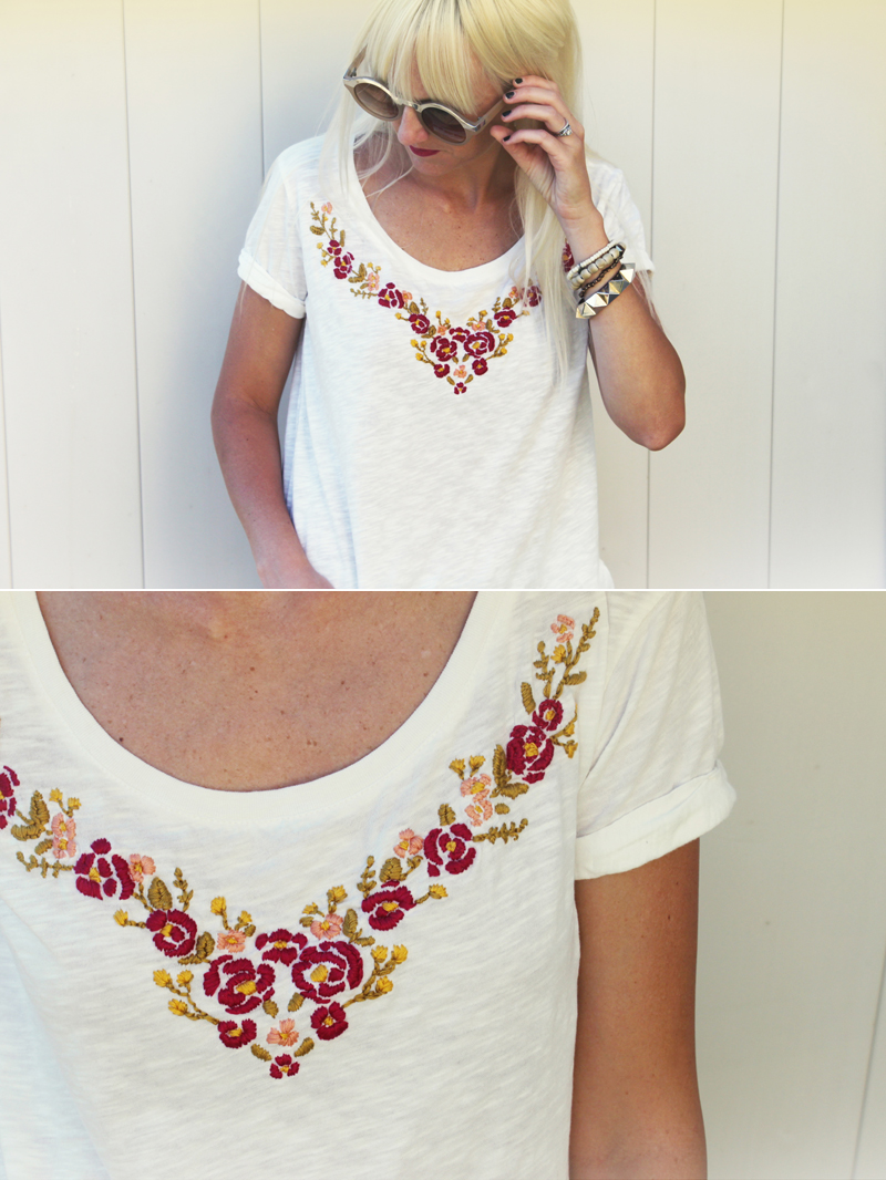 Embroiderd Top DIY Project on A Beautiful Mess