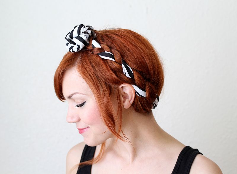 Adorable maiden braid with fabric