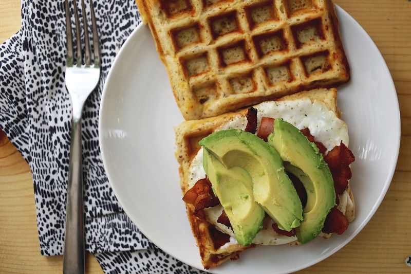 Cheddar Waffle Breakfast Sandwich (click through for the recipe!)    