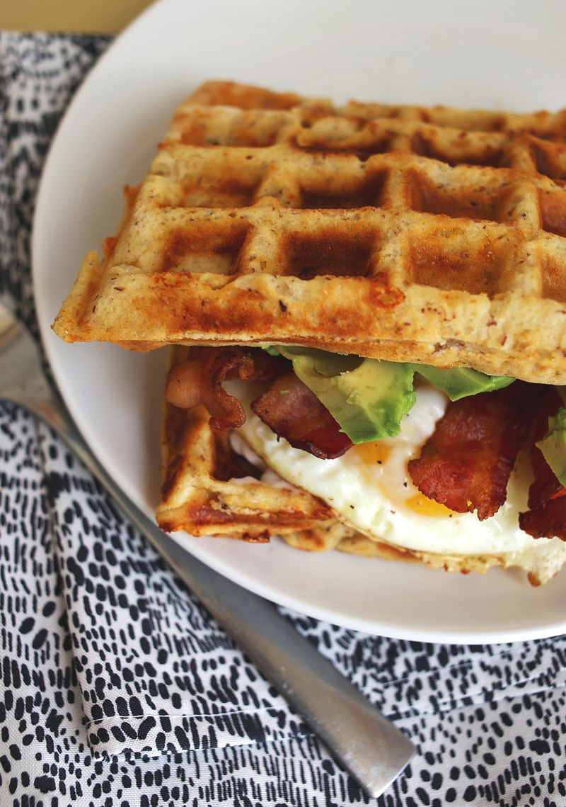 Cheddar Waffle Breakfast Sandwich (click through for the recipe!)