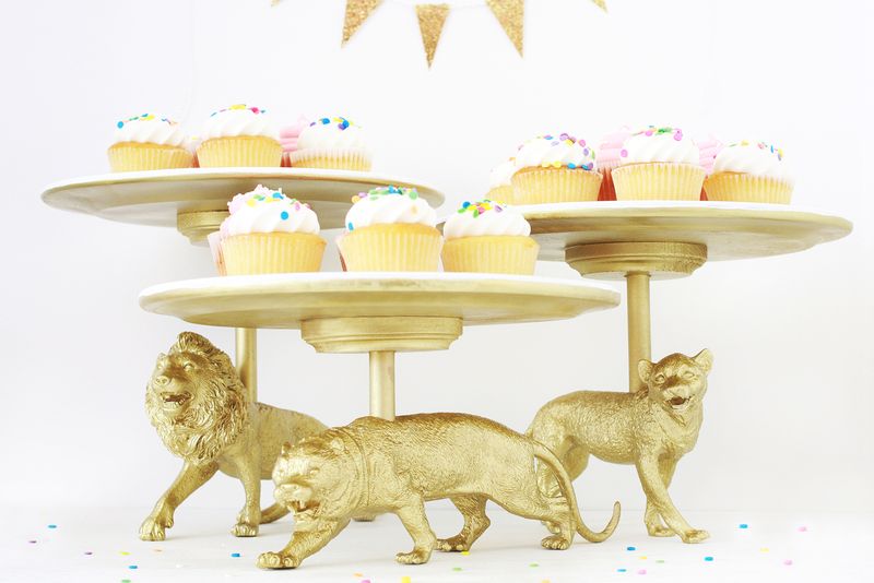 Wild Cat Cake Stand DIY abeautifulmess.com  