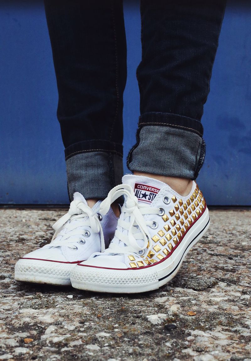 Studded converse shoes