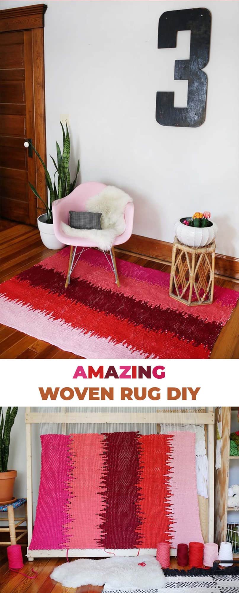 Static Lines Woven Rug DIY - A Beautiful Mess