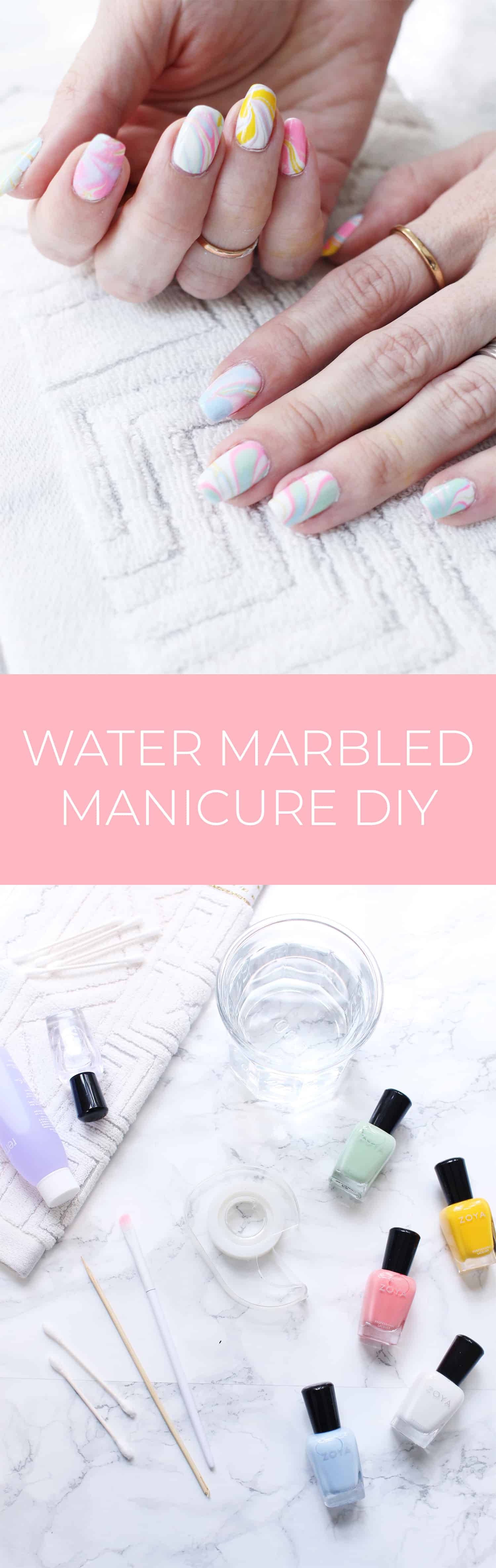 Sherbet Water Marble Mani DIY - A Beautiful Mess