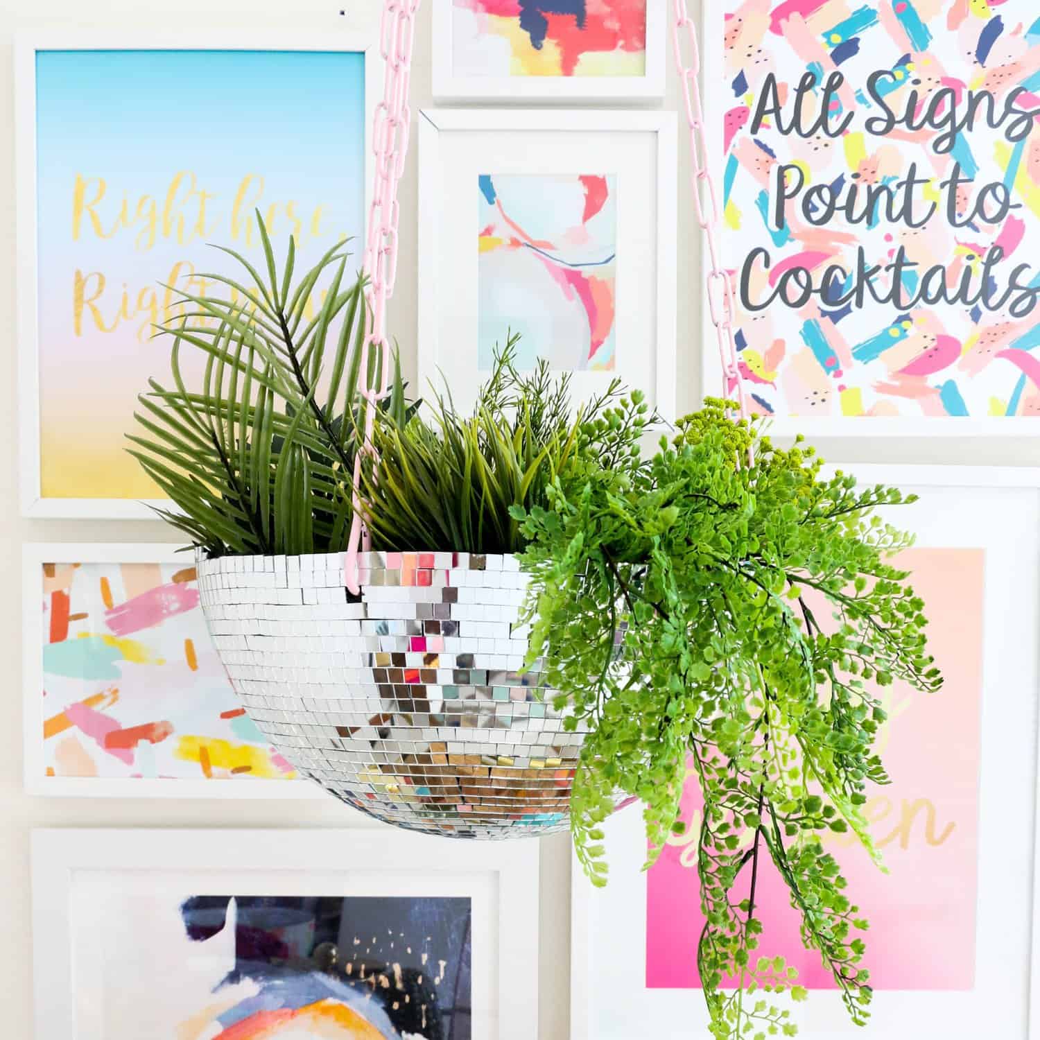 Make Your Own Disco Ball Hanging Planter - A Beautiful Mess