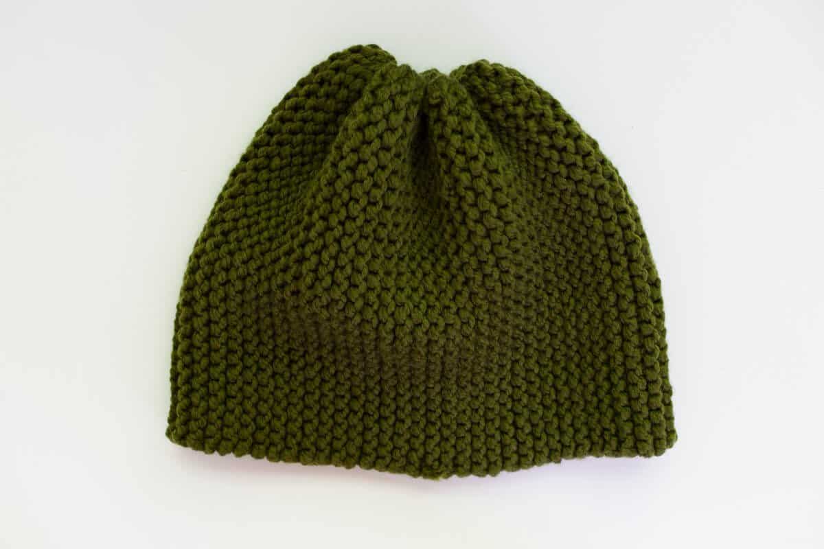 green knitted beanie