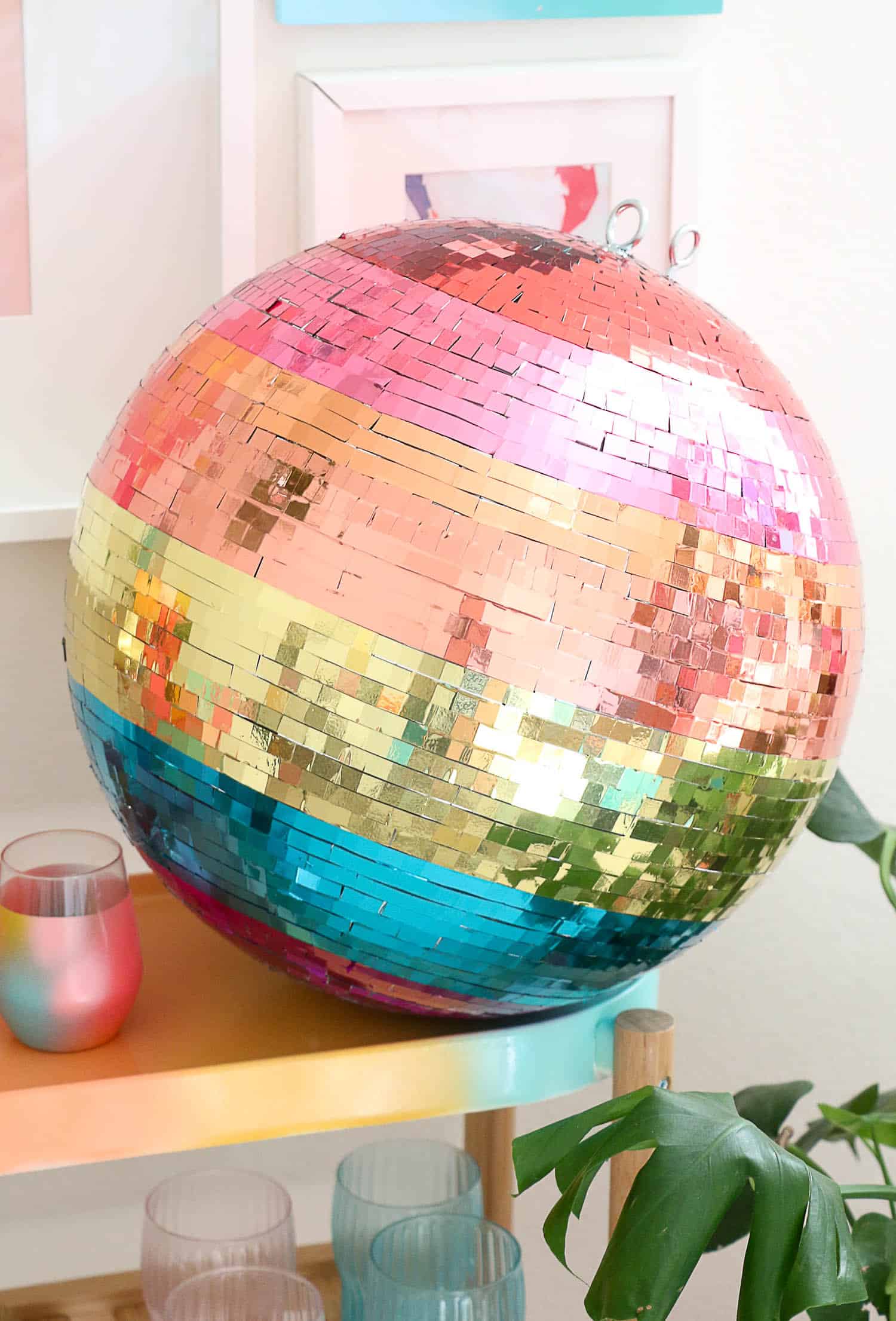 Make your own rainbow disco ball