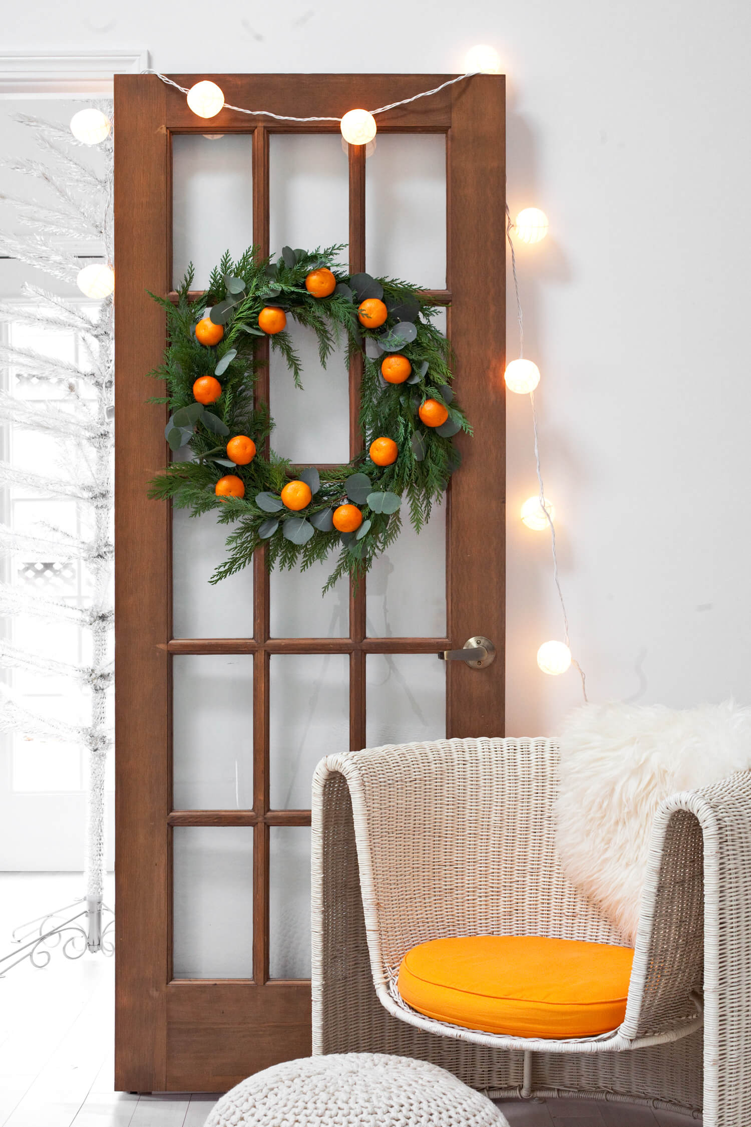 make your own fresh mandarin wreath