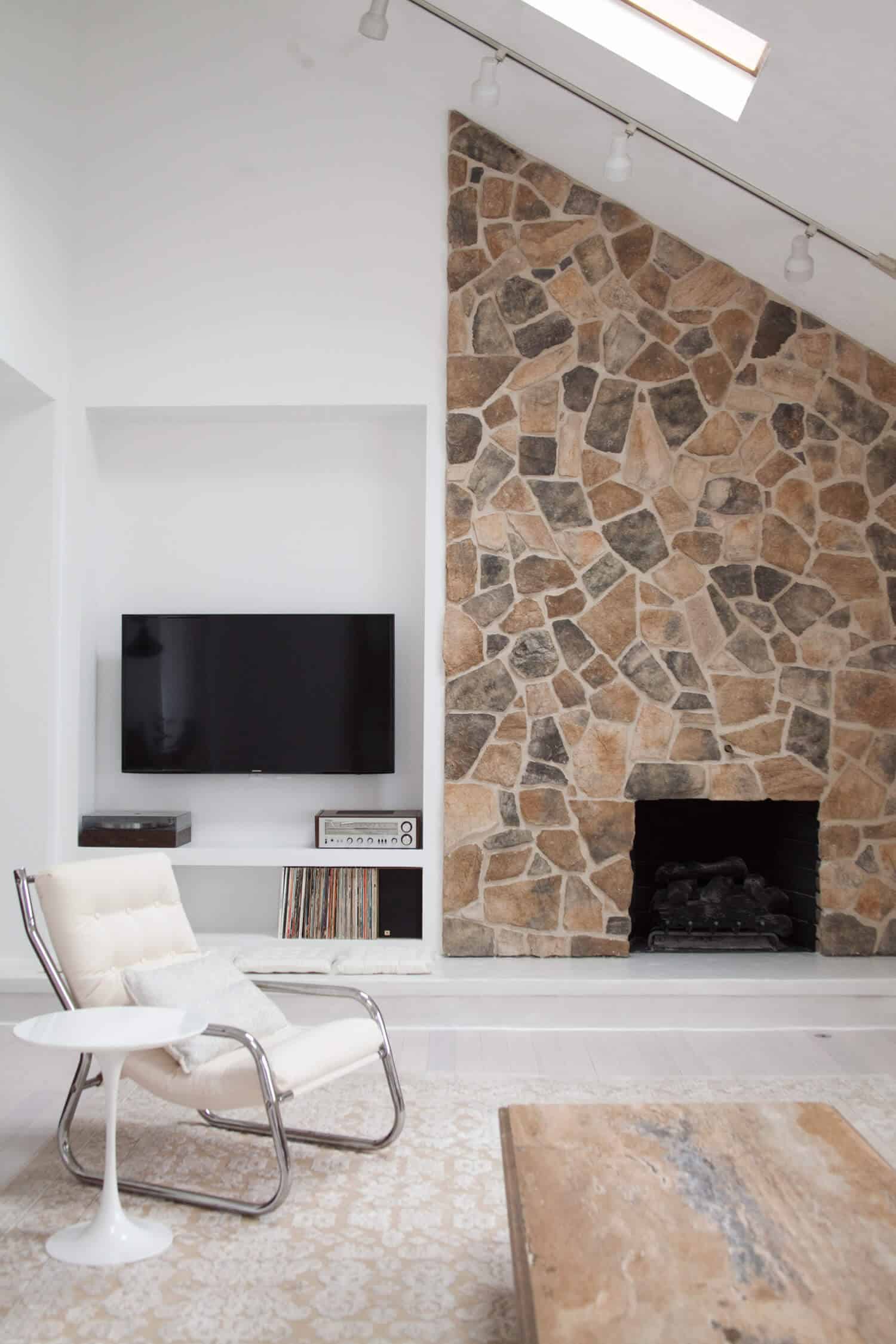 fireplace wall makeover