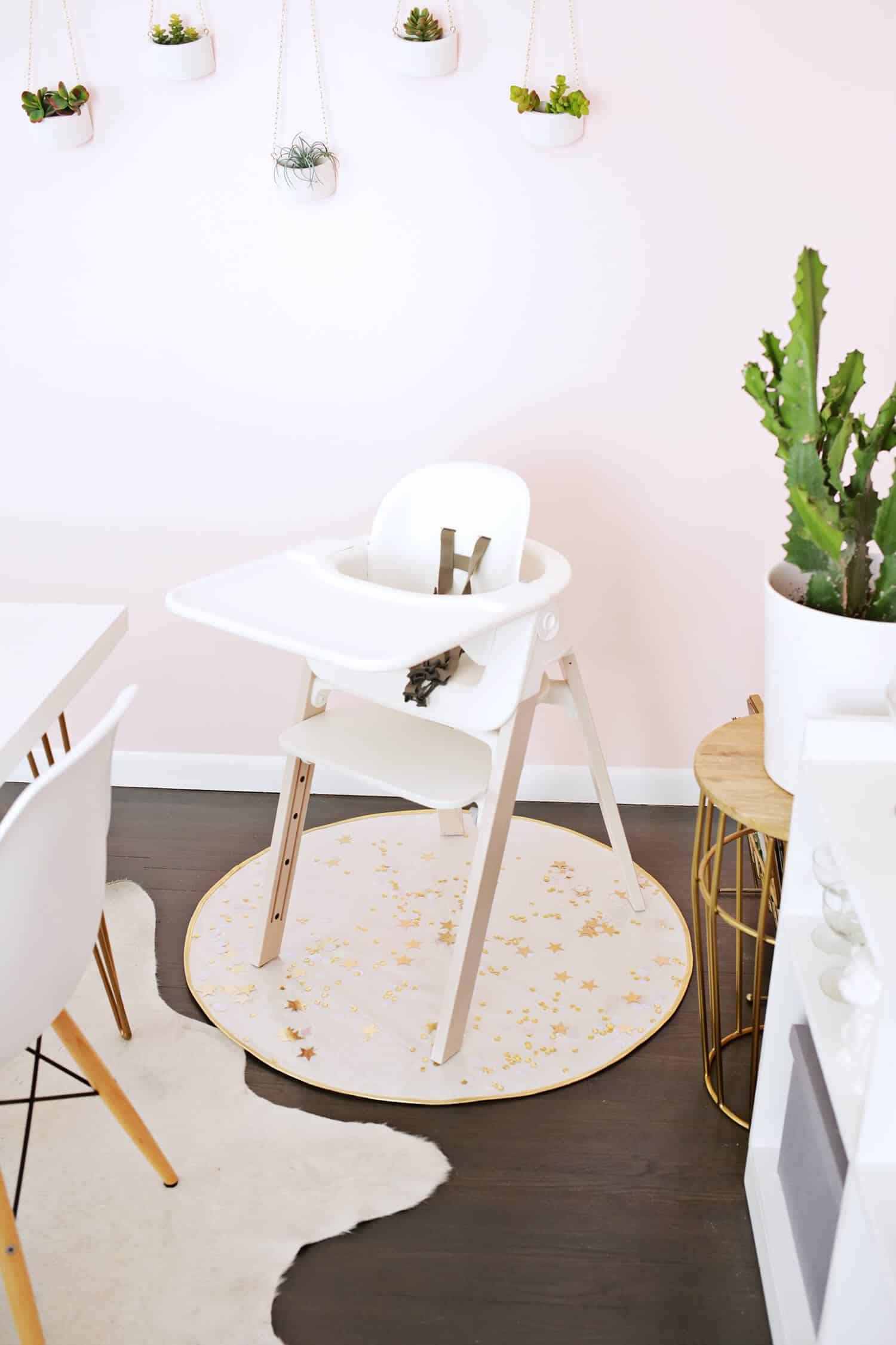 Sequin Confetti High Chair Mat DIY A Beautiful Mess
