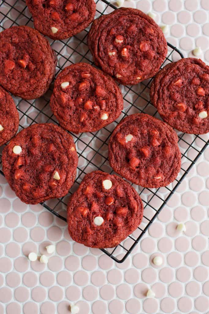 Thin and Crispy Red Velvet Cookies