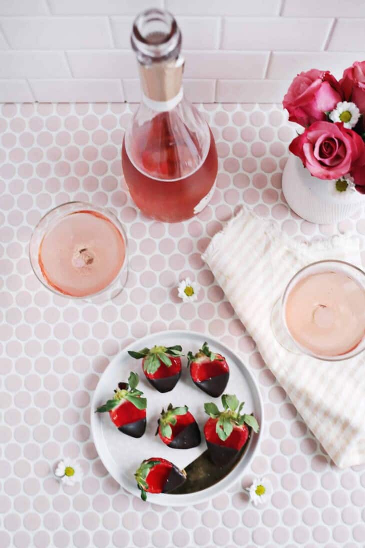 Chocolate-Covered Strawberry Jello Shots - A Beautiful Mess