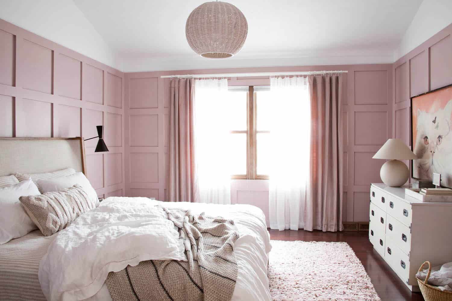 Pink Board and Batten Bedroom Makeover