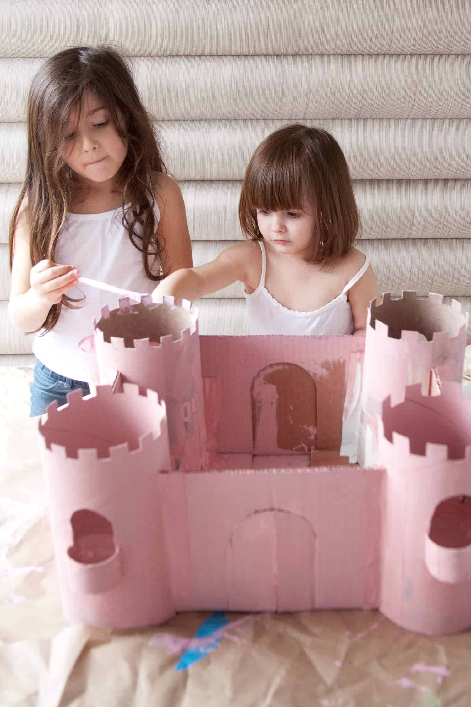 upcycled cardboard castle