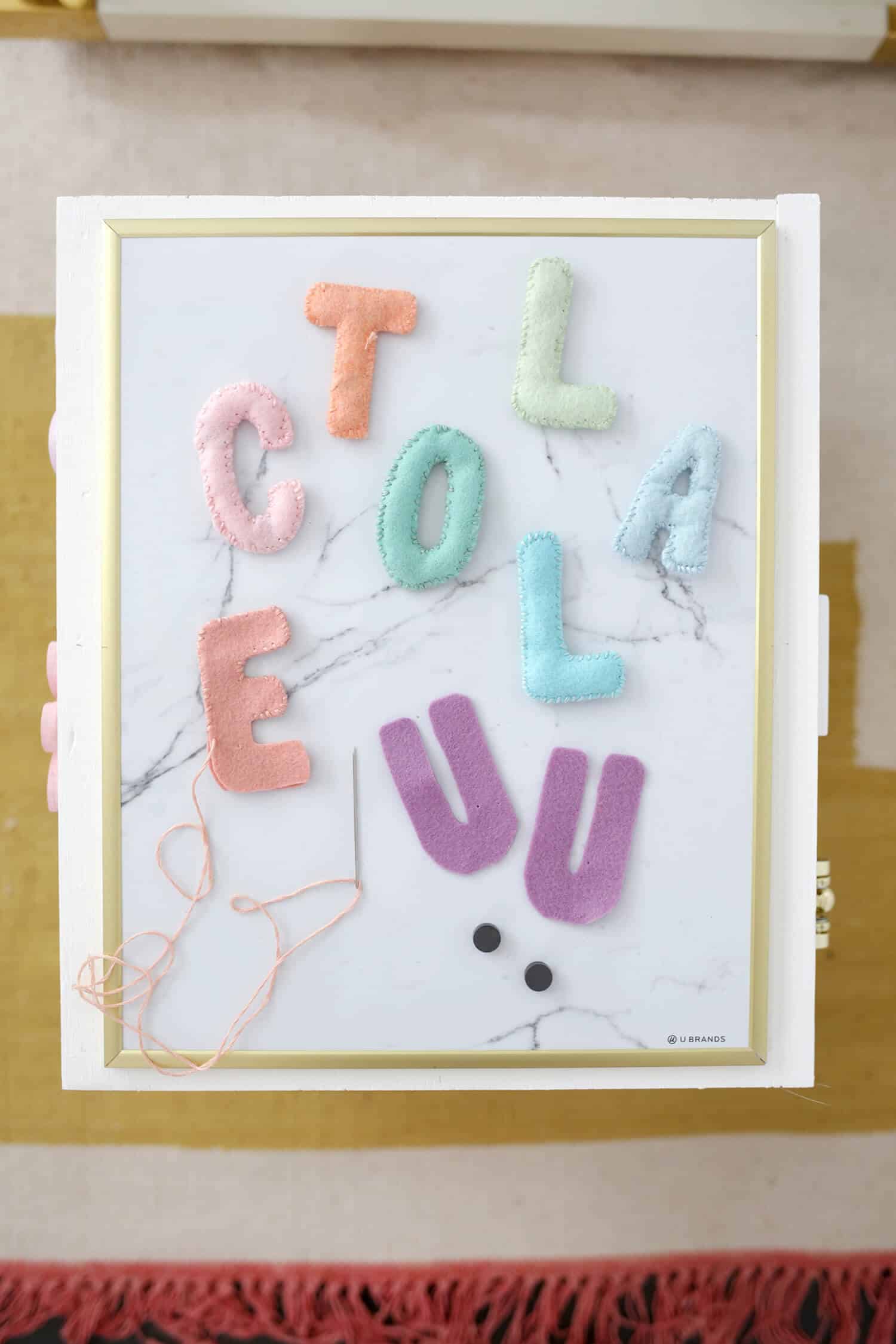 cut out felt letters on magnetic board