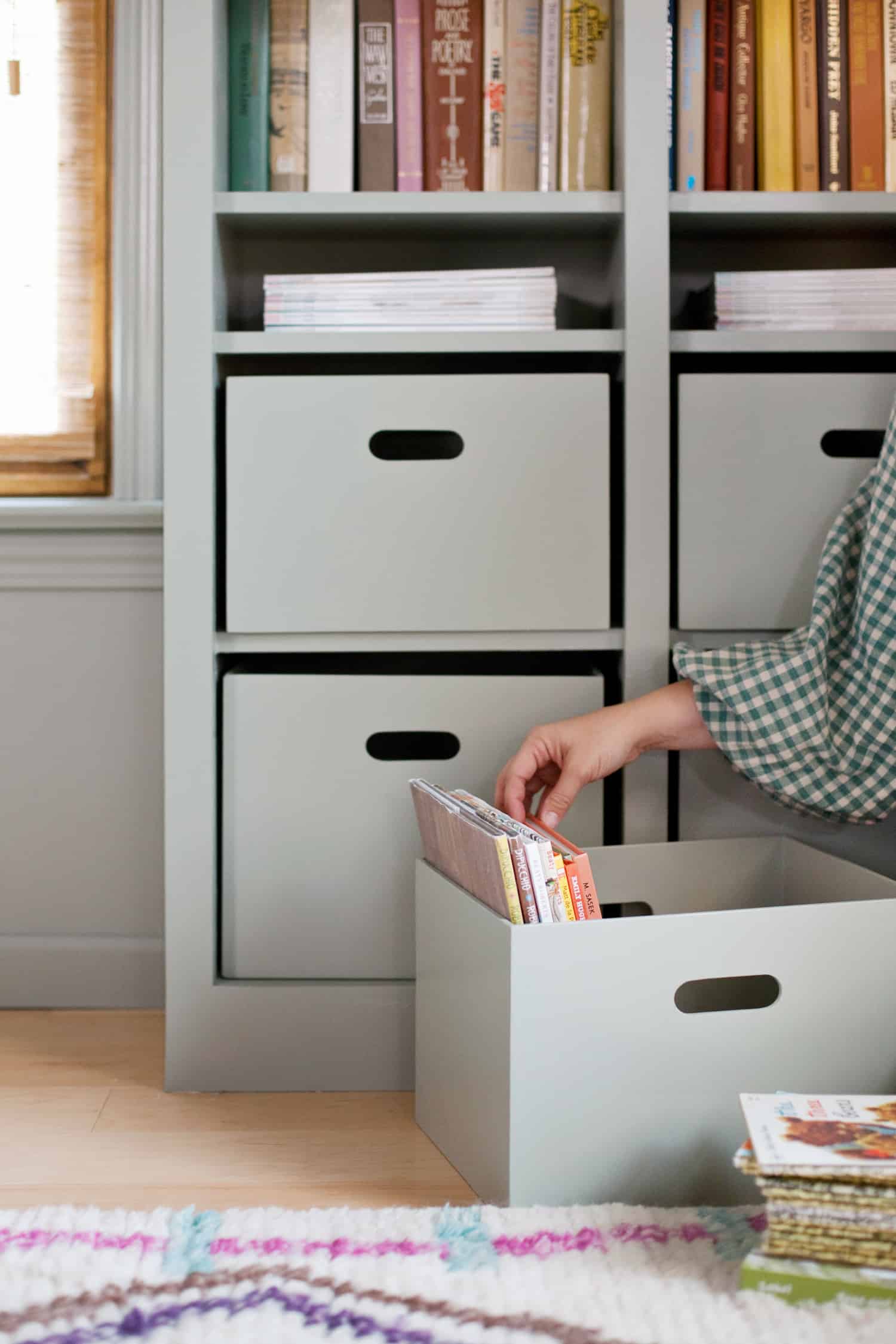 Custom Plywood Storage Box, Storage Bin Bookcase