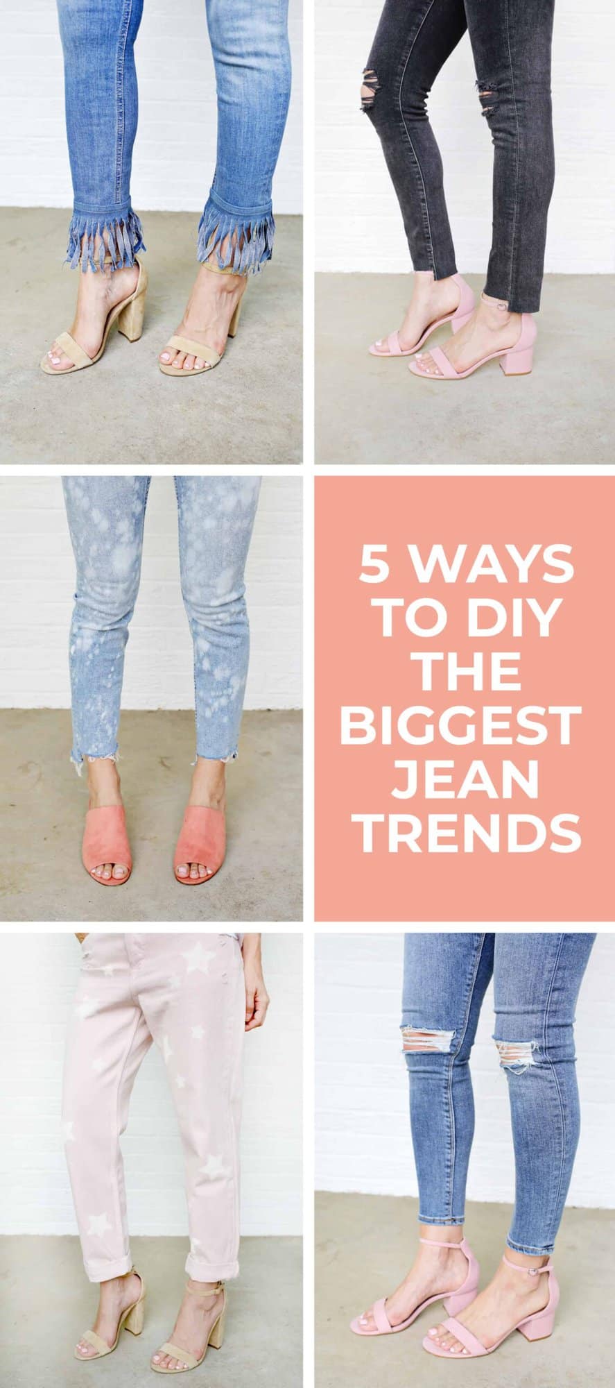 5 Ways to DIY The Biggest Jean Trends! - A Beautiful Mess