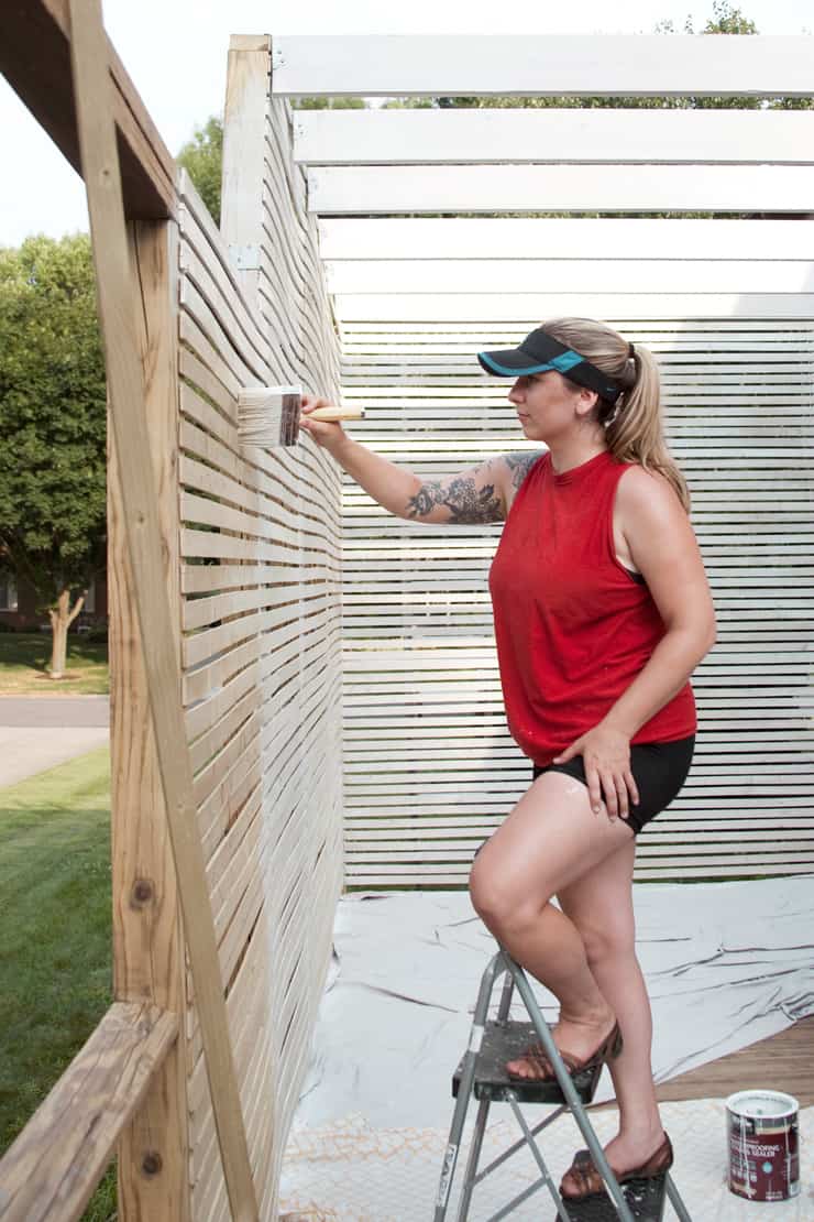 how to build a slat wood privacy fence