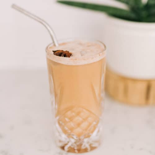 ice chai with CBD in glass