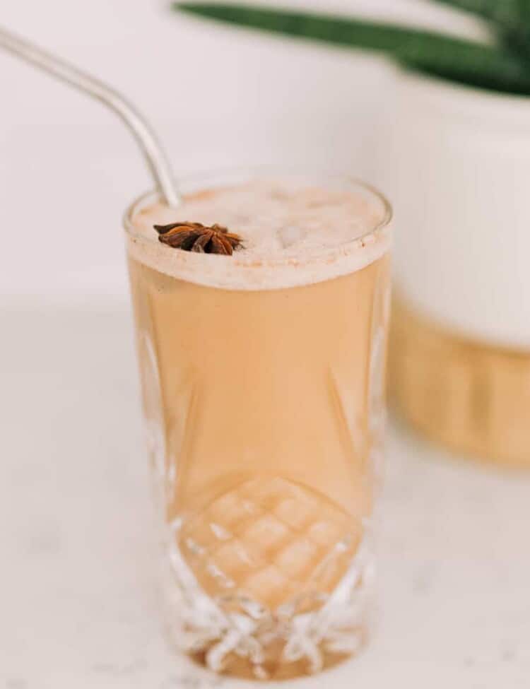 ice chai with CBD in glass