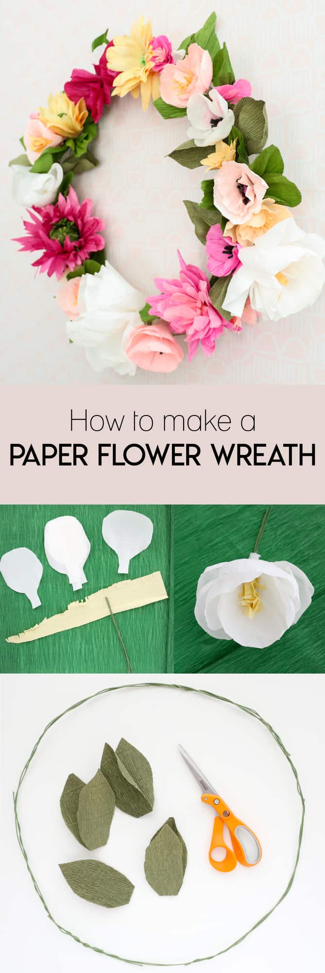 How to Make a Paper Flower Wreath - A Beautiful Mess