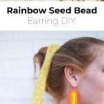Craft your own rainbow seed bead earrings with this step by step tutorial by Rachel Denbow for A Beautiful Mess