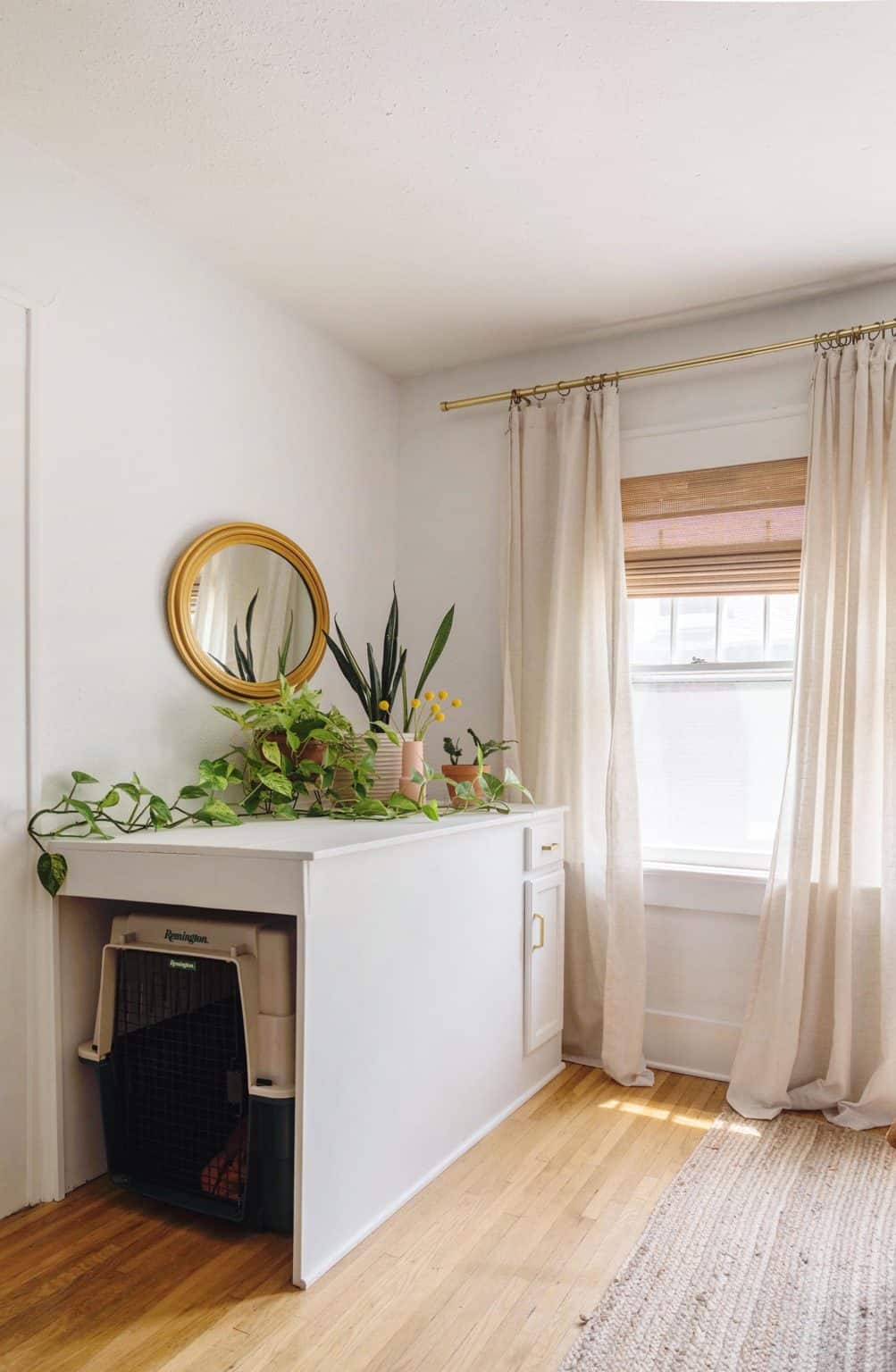 Image showcasing Hidden Dog Kennel - Custom Cabinet DIY - A Beautiful Mess