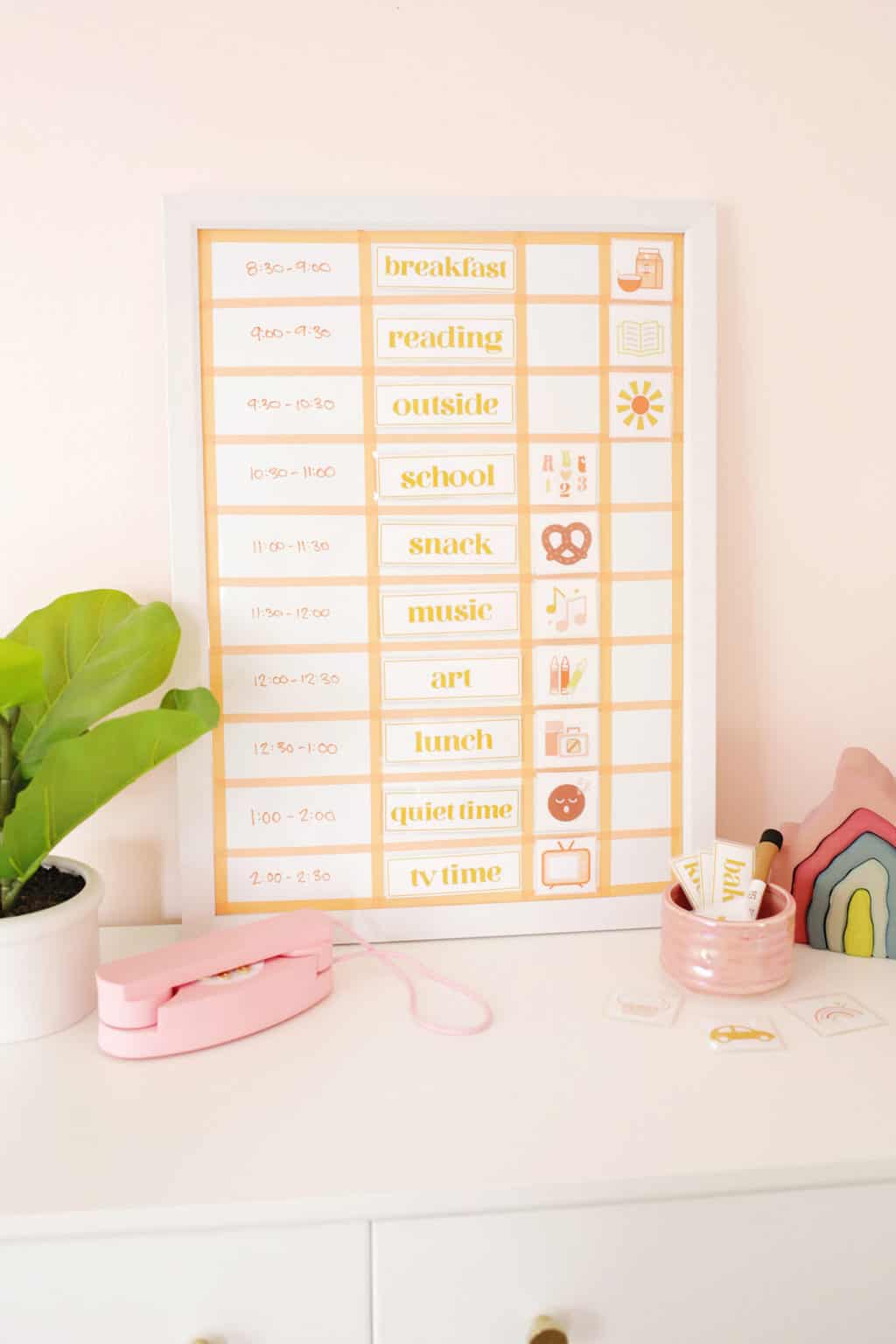 Toddler Preschool Visual Schedule DIY with Free Chart Printables A