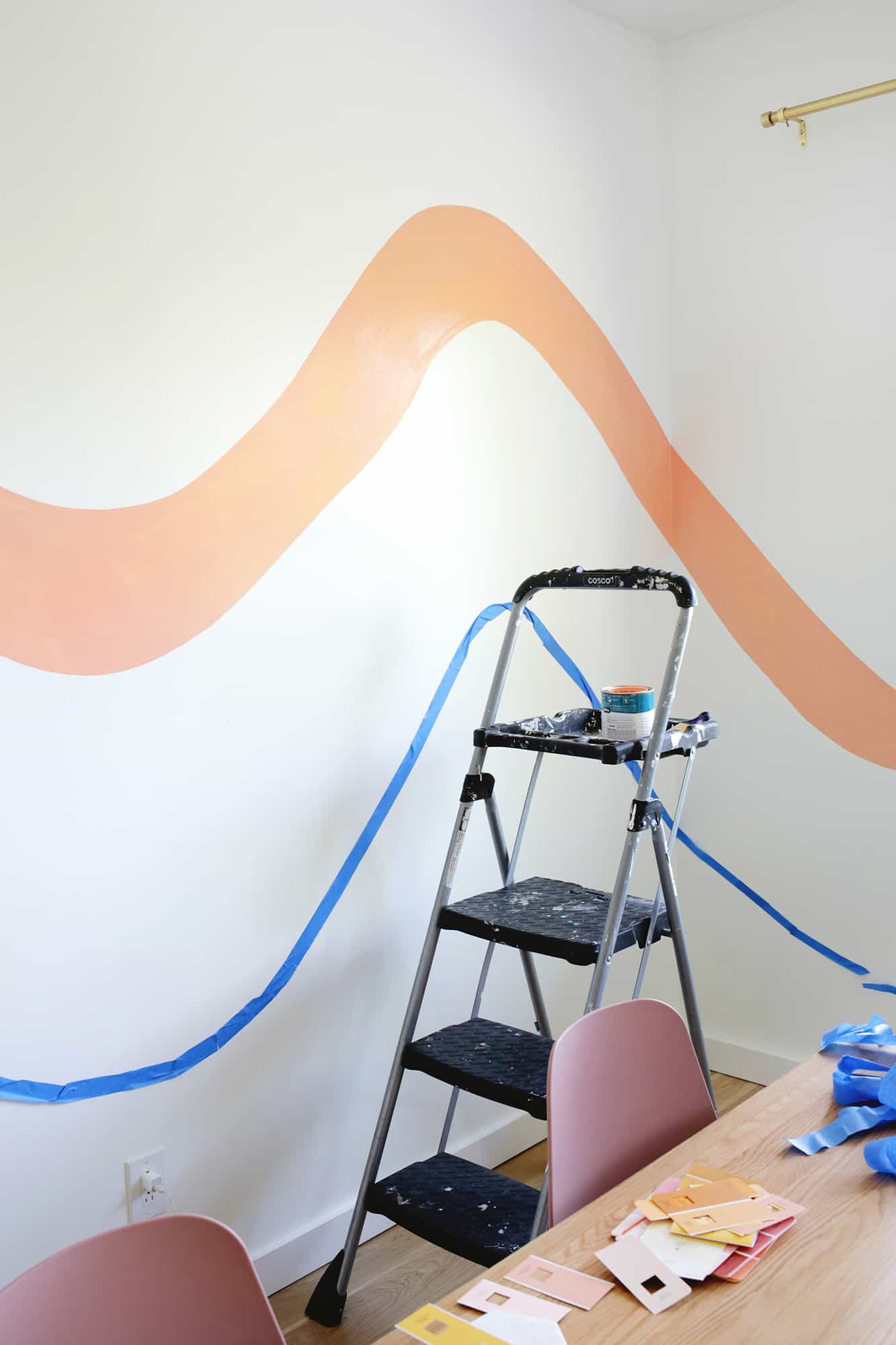 Striped Wave Wallpaper DIY! - A Beautiful Mess