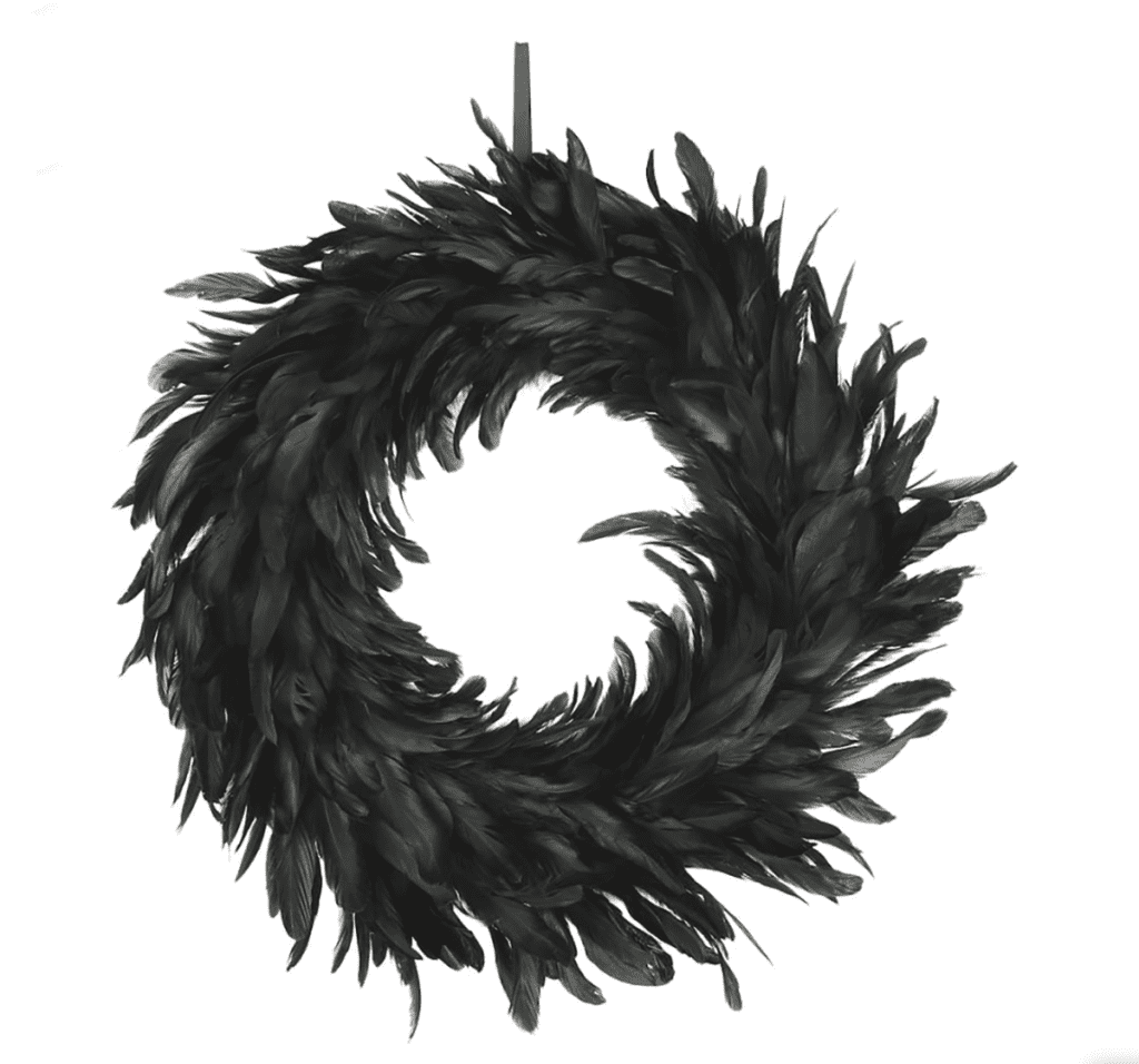 black feather wreath