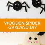 wooden spider garland DIY