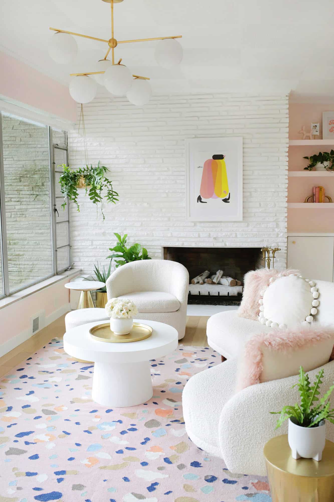 ’70s Pink Living Room Makeover (Before + After!)