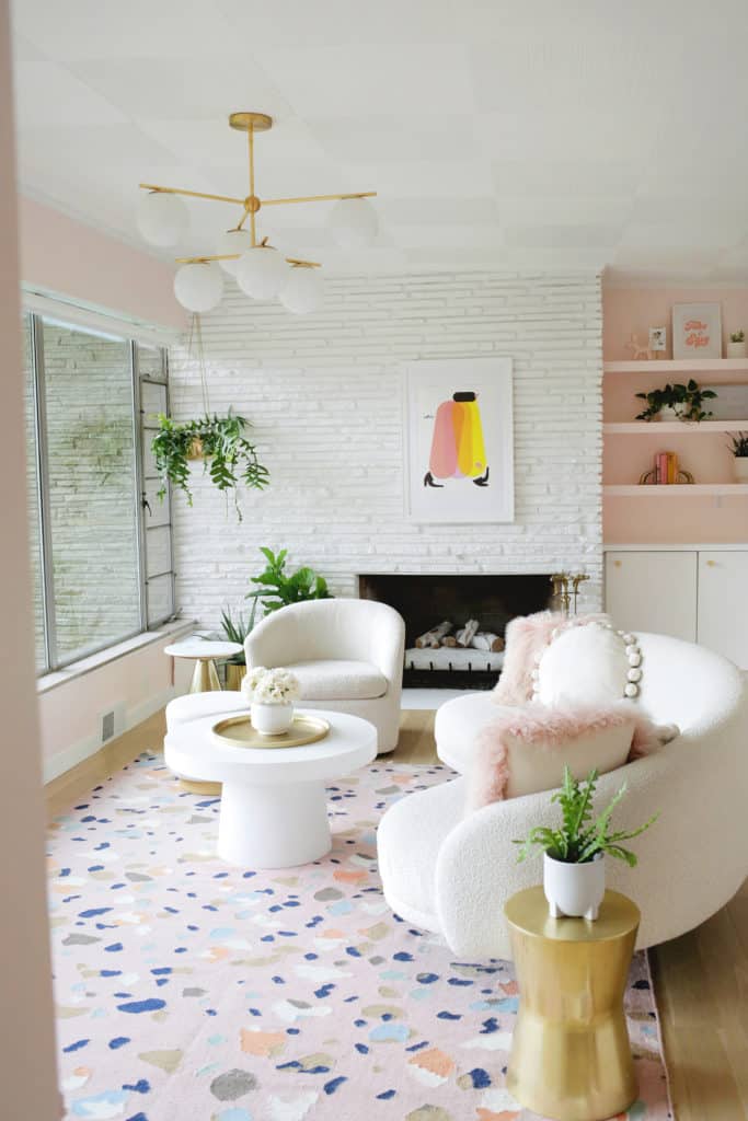 ’70s Pink Living Room Makeover (Before + After!) - Impulse Blogger