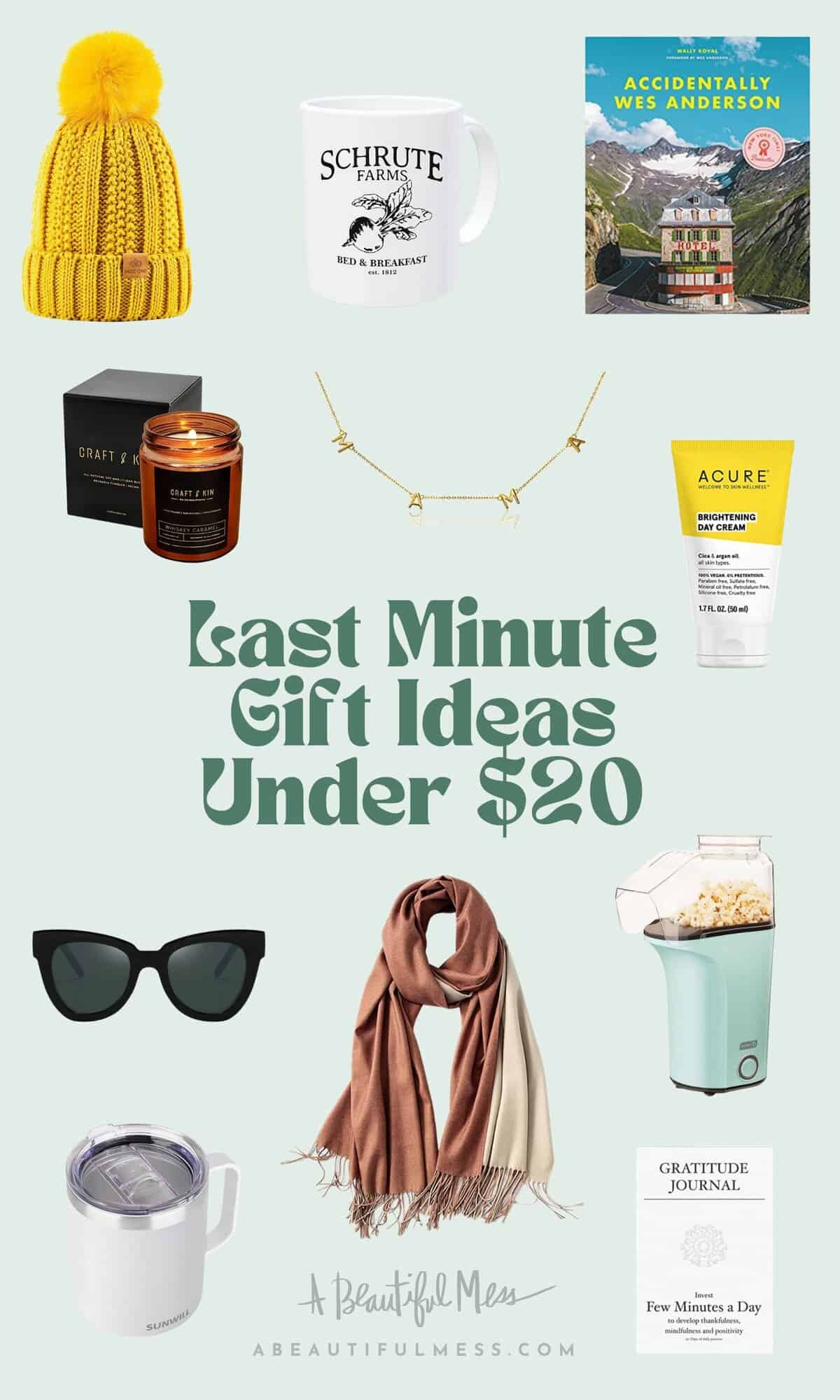 Collage of last minute gift ideas