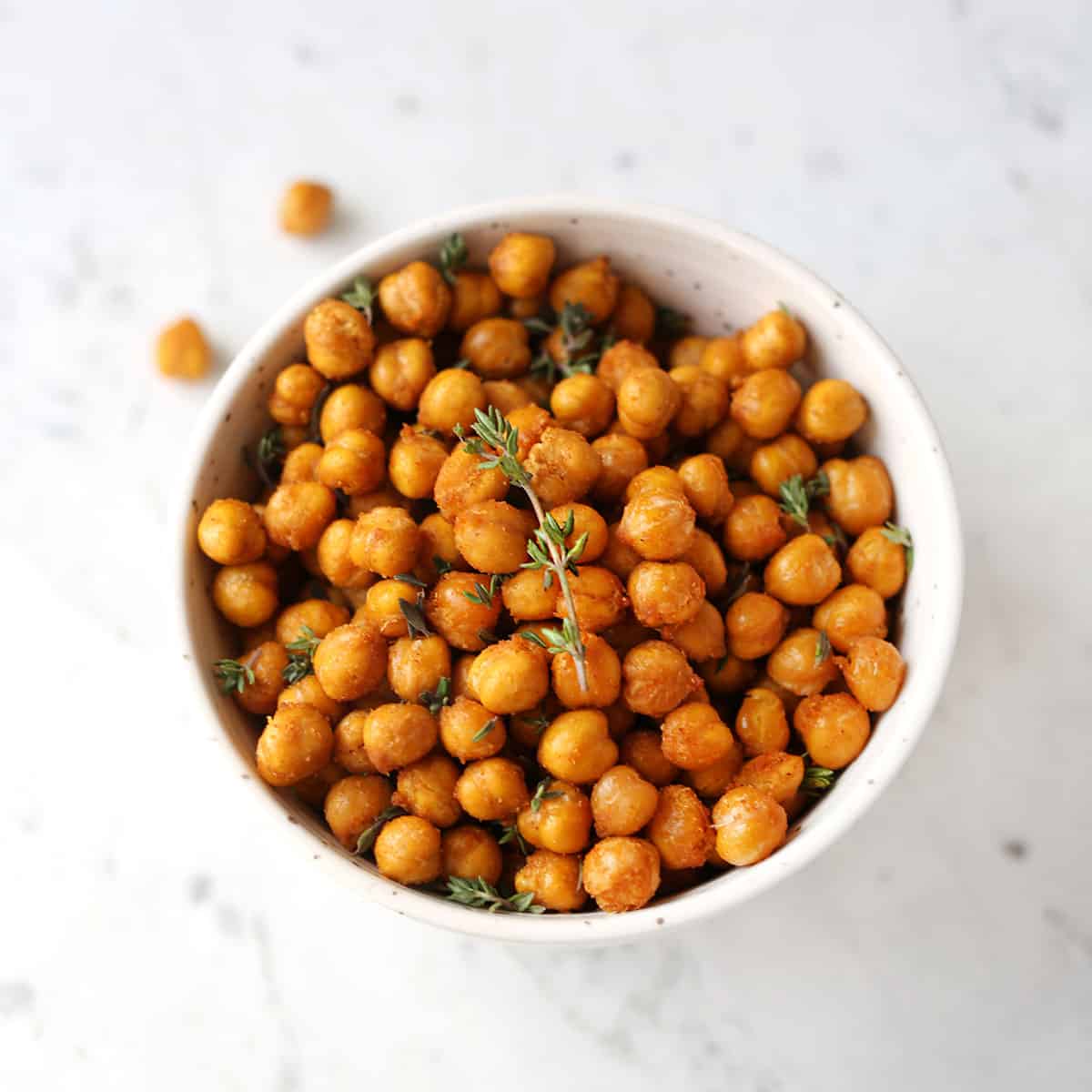 Fried chickpeas in a bowl or in the air