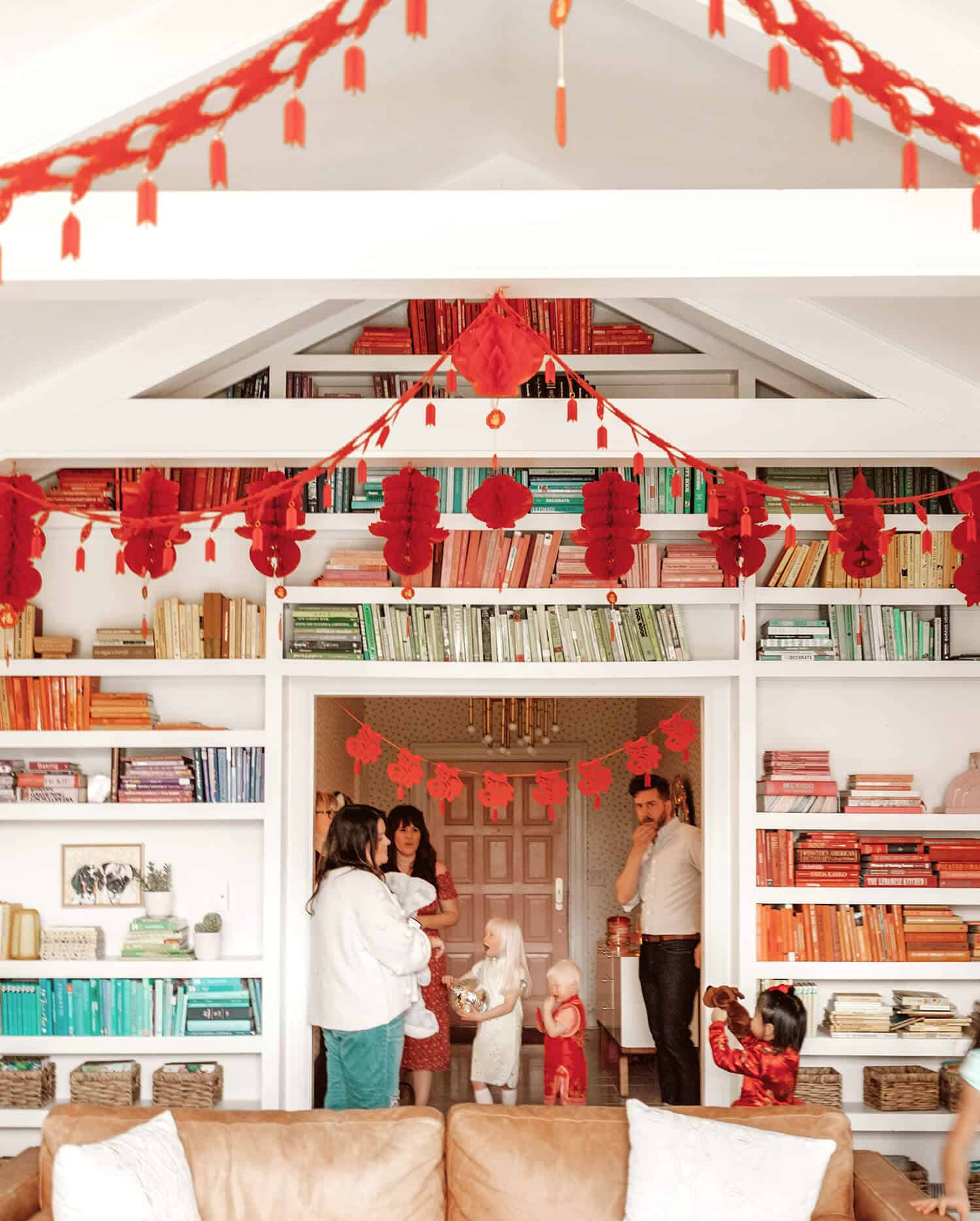 Home decorated in red decor for Lunar New Year