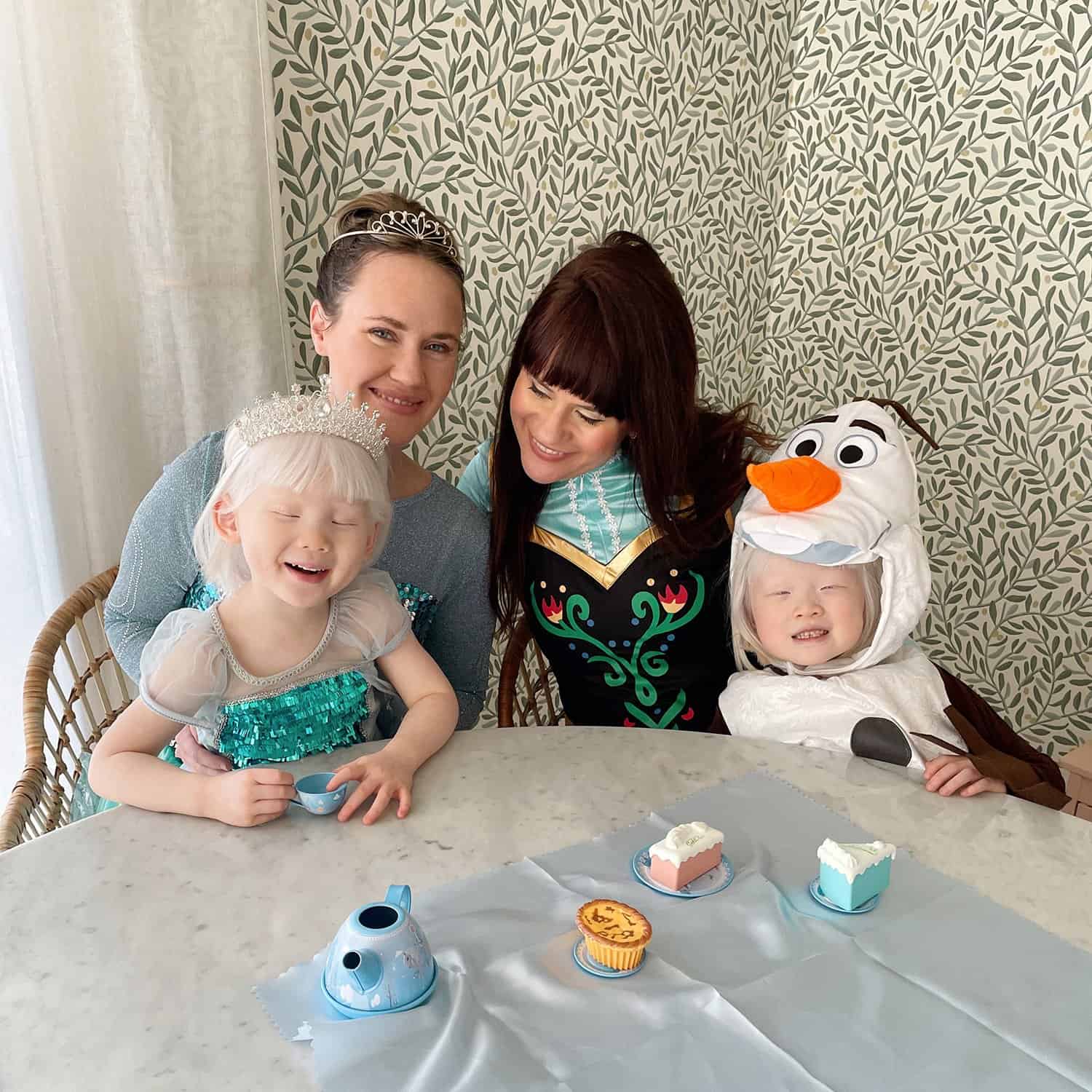 Frozen-themed birthday party costumes
