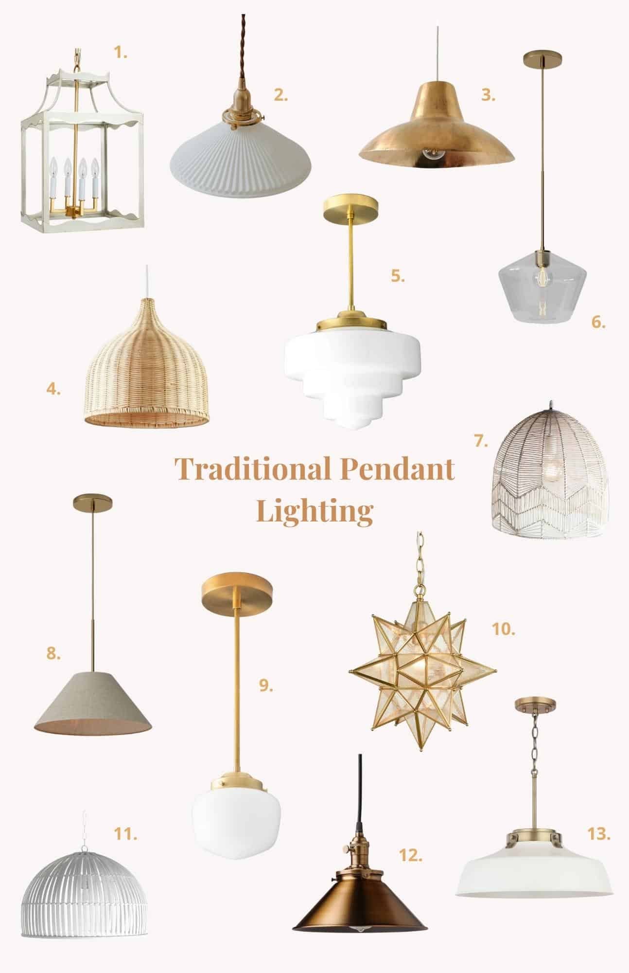 Collage of traditional lighting fixtures