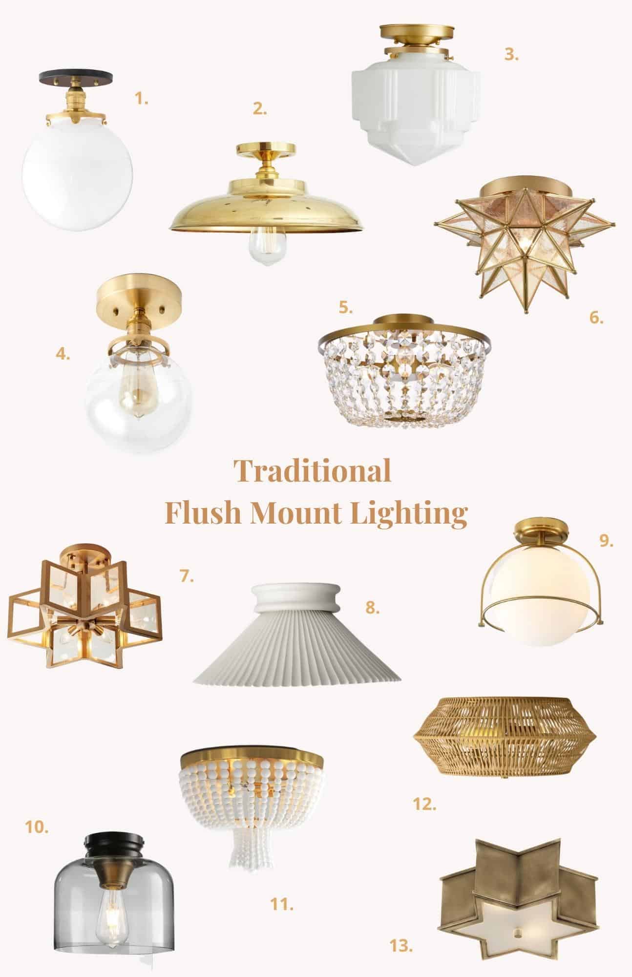 Collage of traditional lighting fixtures