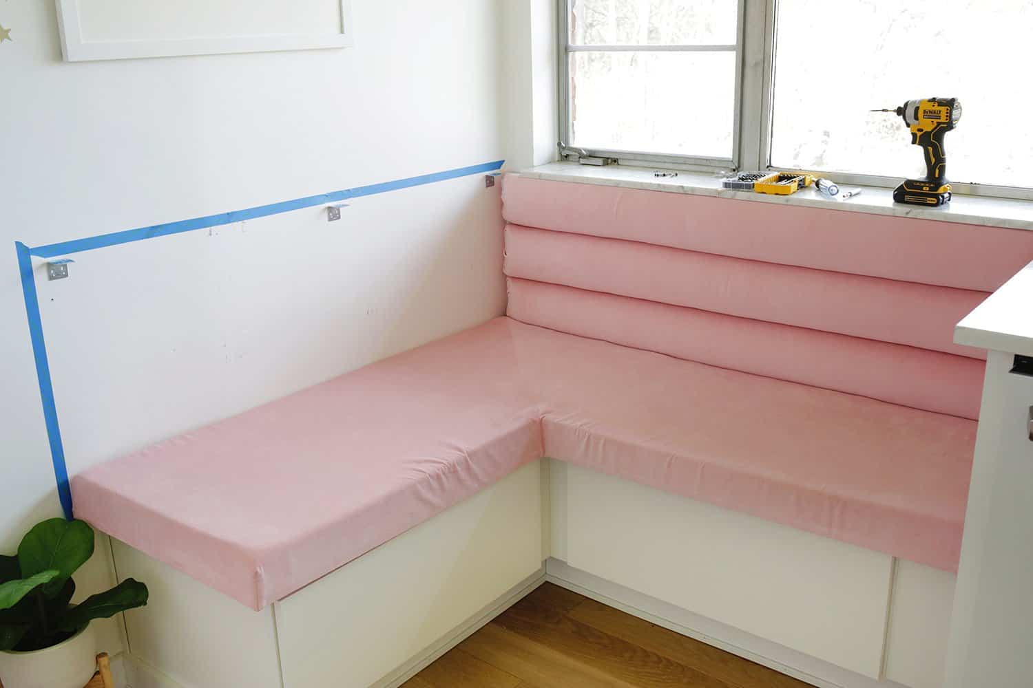 half the banquette backing attached