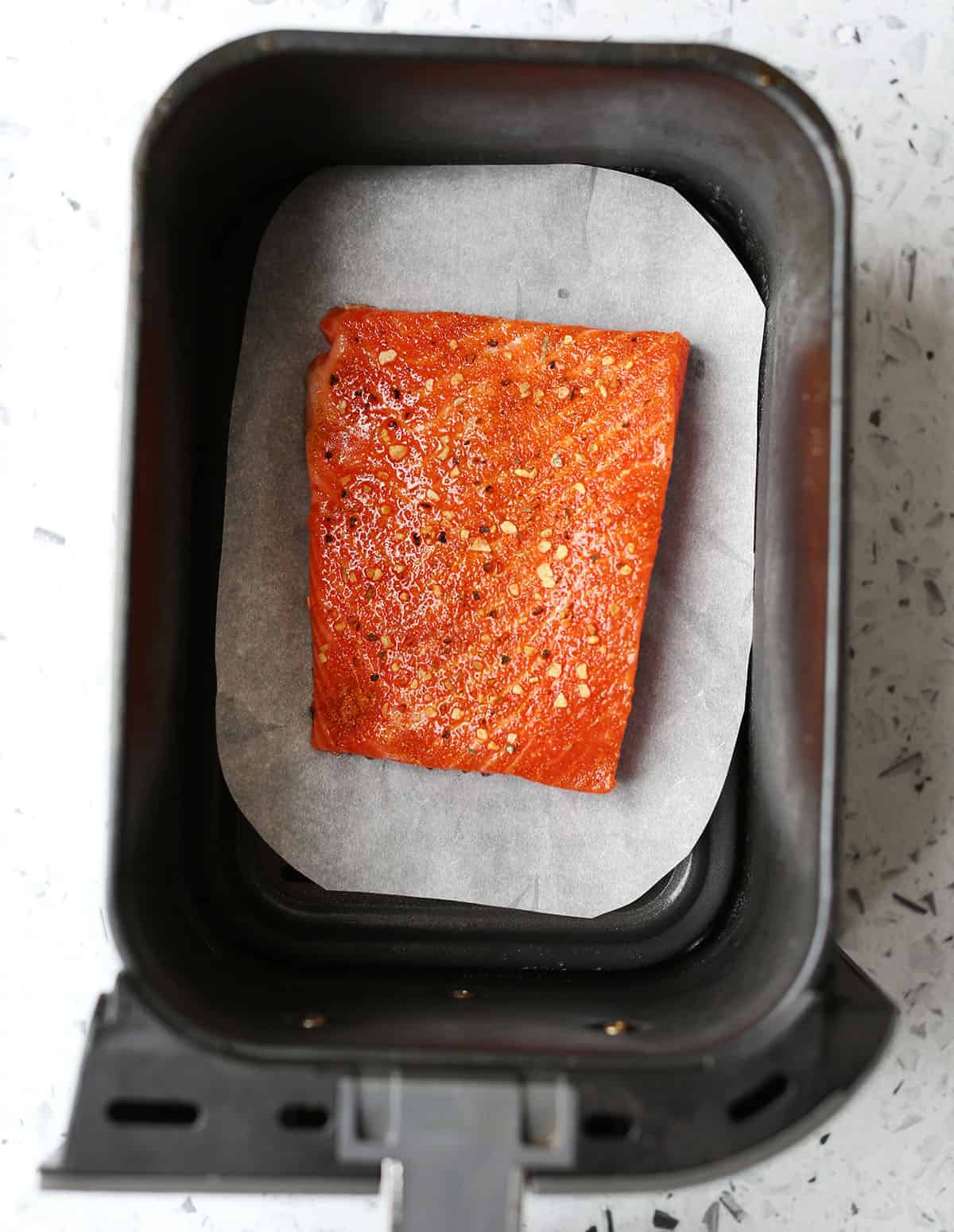 raw salmon in air fryer