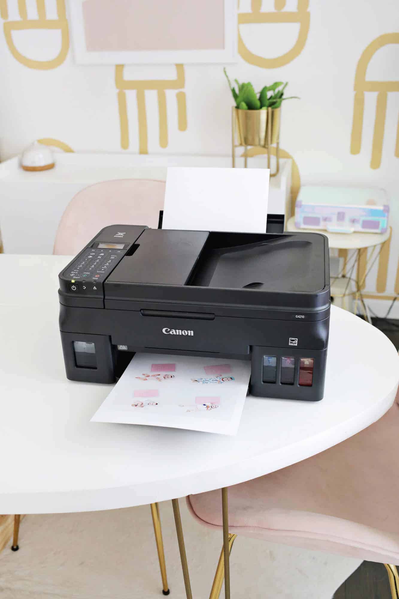 black printer printing a photo