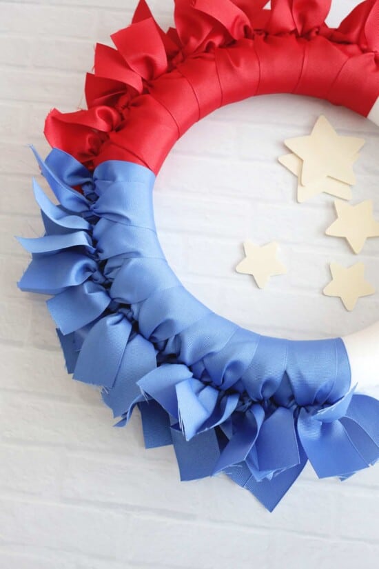 Fourth of July Ribbon Wreath - A Beautiful Mess