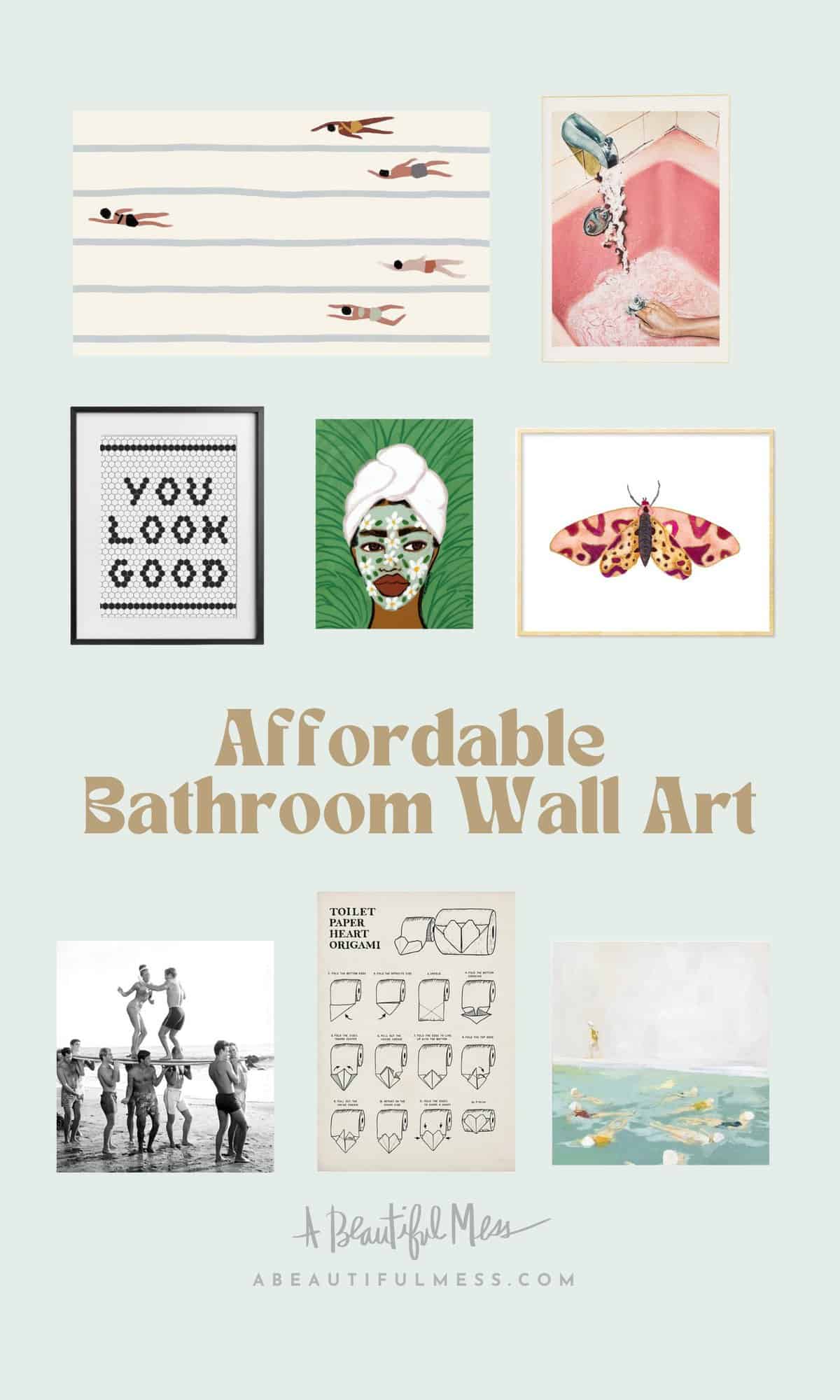 Affordable bathroom wall art