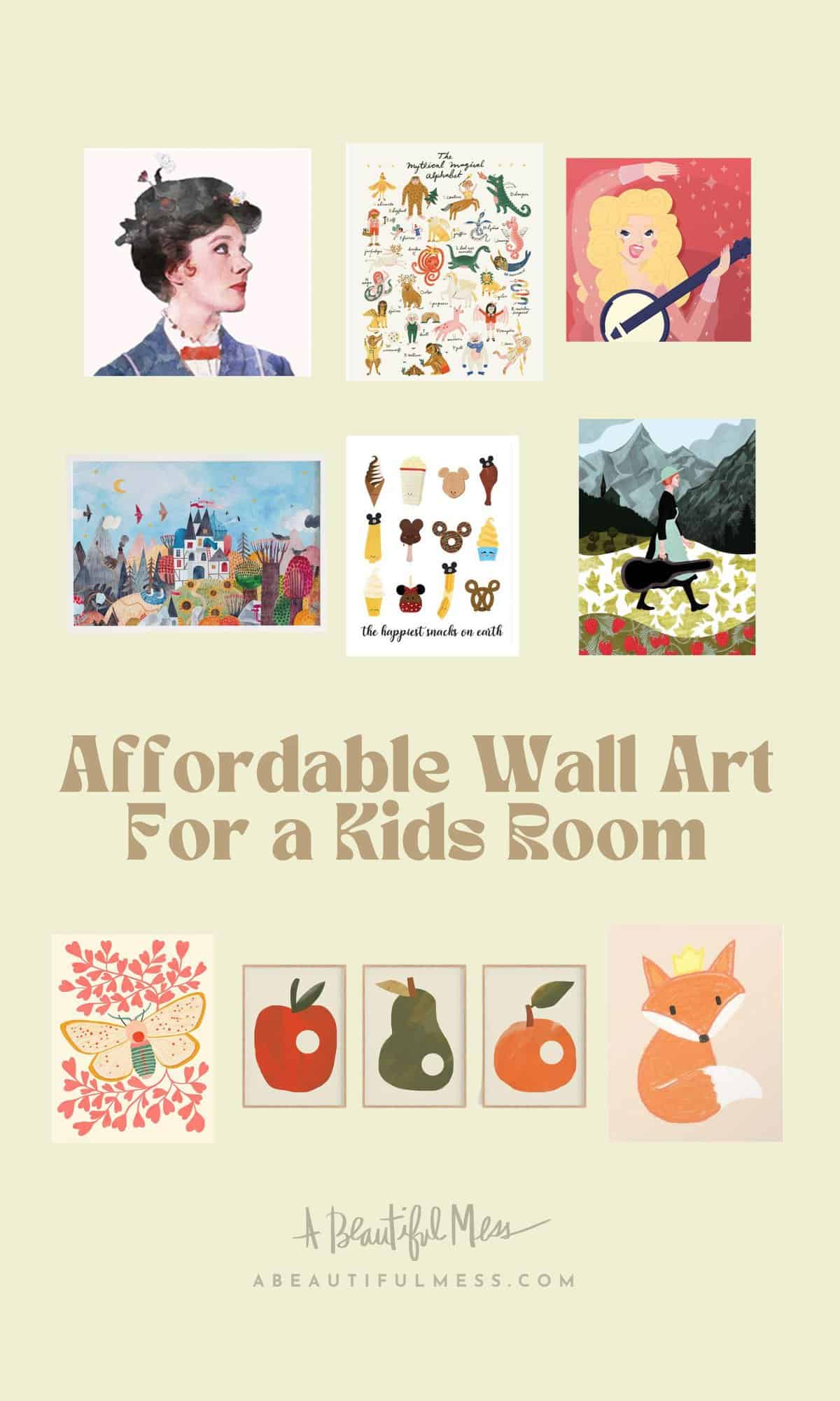 Affordable wall art for a kids room