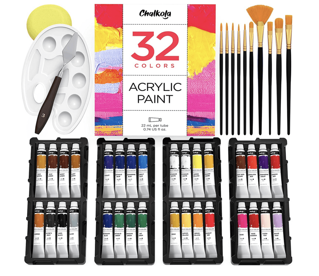acrylic paint set with brushes for artist supplies